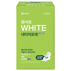 화이트 네이처포레 맥시 슬림 대형 생리대 날개형, 28개입, 1개