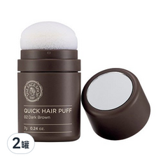 THE FACE SHOP 菲詩小舖 遮色氣墊髮粉，防水，吸油，含何首烏和黑豆成分，02 Dark Brown, 02深棕色, 2罐