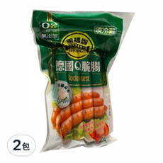 新東陽 冷藏蒜味德式香腸, 嚴選健康優質豬肉，純正山毛櫸木煙燻，不添加色素、味精與防腐劑, 160g, 2包