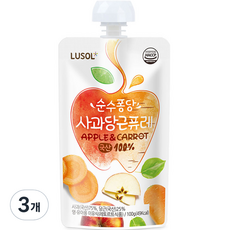 루솔 순수퐁당 퓨레, 혼합맛(사과/당근), 100g, 3개