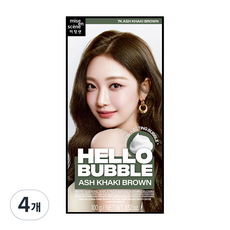 미쟝센 헬로 버블 염색제, 애쉬카키브라운, 4개