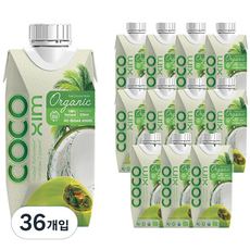 코코씸 100% 오가닉 코코넛워터, 330ml, 36개