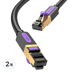 벤션 CAT7 SSTP 초고속 기가 랜선 랜케이블, 블랙, 2개, 1m