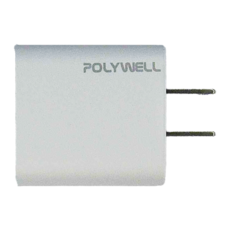 POLYWELL 寶利威爾 USB + Type-C 20W PD雙孔快充頭, 白色, 1個