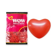 WOW BALLOON 心形氣球, 基本紅, 1套
