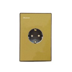 민무늬 콘센트1구+매입보조대포함, 골드