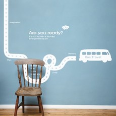에스지 빠띠라인디자인 스티커a166 버스 여행길, 화이트