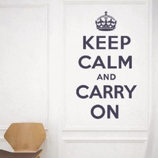 시트로 Keep calm and carry on 스티커 S, navy레터링