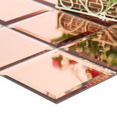 이누데코 미러모자이크 면취 300mm x 300mm 5세트, 브라운(분홍경), 5개