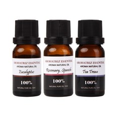 아로하트리즈 에센셜오일 세트, 유칼립 투스 10ml + 로즈마리 10ml + 티트리 10ml, 1세트