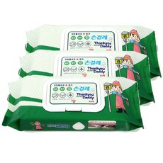 땡큐대디 물걸레 물티슈 청소포 손걸레 60매, 3팩