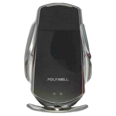 POLYWELL 寶利威爾 無線充電車用支架 12.9 x 6.4 x 1.5cm 128g, 銀色, FPX3000