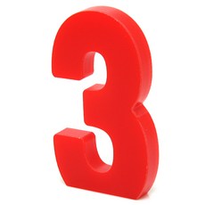 壓克力立式裝飾大寫數字, 3（紅色）