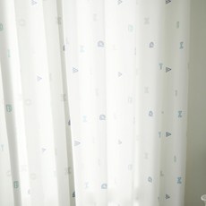 메종텍스타일 쁘띠알파벳 커튼, 블루