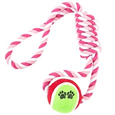 DING DONG PET 繩子球球狗狗玩具, 粉色, 1個