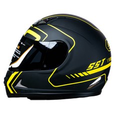 오토바이 헬멧-추천-SST 오토바이 헬멧 옵티마, 무광블랙 옐로우