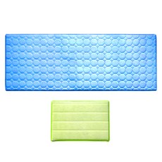  아레스 주방매트 사각그린 + 원형, 블루 