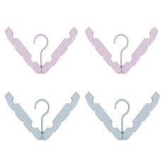 리버그린 여행용 접이식 옷걸이 특, 블루, 핑크, 4개입