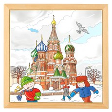 에듀코 유럽 도시 퍼즐 모스크바, 1세트, 49피스, 49p