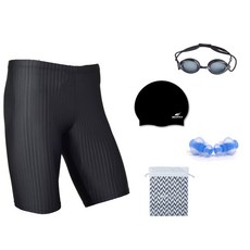 아쿠아티카 남성 5부 수영복 BBF02 + 귀마개 + 실리콘수모 + 선수용수경 + 수영가방