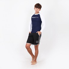 아쿠아티카 남성 래쉬가드 AQAMAC 래시가드 + 트렁크 반바지 + 수영모자 + 수영가방 세트