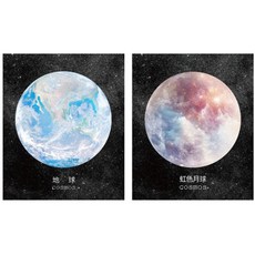 라이프포인트 우주행성 디자인 메모지 2p, 01 지구, 05 달(무지개), 1세트