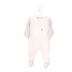 큐비앤맘 신생아용 밤부 라인베어 양면우주복