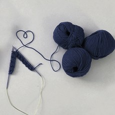 멜로우 남자친구 목도리 뜨개질 키트, 1세트, 미드나잇 블루