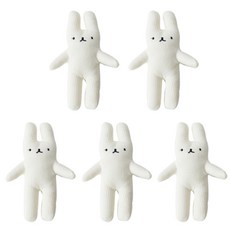 티나피크닉 귀여운 토끼봉제 와펜, 크림, 5개입