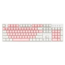 앱코 HACKER 믹스 PBT 스페셜 에디션 레인보우 LED 청축 키보드 K3000, 바디(화이트) + 키캡(화이트 + 핑크)