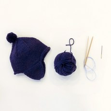 손뜨개신생아귀도리