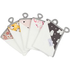 베베뉴 여아용 어린이집 요일수건 5p 세트, 타샤가든, 치크치크, 리틀하우스, 핑크폭시, 비숑, 1세트