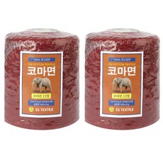삼성모사 코마면 12합 콘사 100%면 뜨개실 2p, 818번 버건디