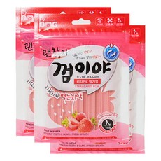 오션 강아지용 괜찮아 껌이야 먹는 치약 100g, 딸기, 3개