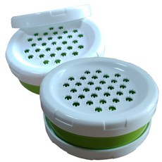 圓形食物磨泥器 2入+蓋子 4入, 綠色, 1套