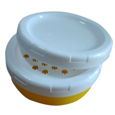 2合1嬰兒食品保存盒+蓋子 2入, 黃色的, 1套