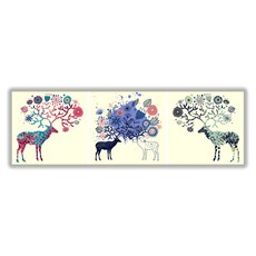 아트조이 DIY 명화 그리기 3단세트 50 x 50 cm, 꿈 꾸는 사슴