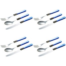EME 나폴레옹 디저트 3종 4인조 포크나이프세트, 블루, 1세트