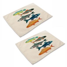 아울리빙 오션월드 식탁매트 2p, K, 42 x 32 cm, 2개