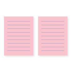 왈가닥스 메모지 볼드라인 컬러, Pink, 2개입