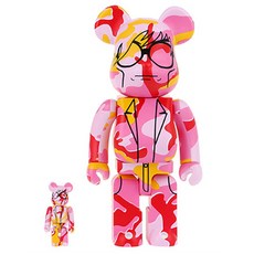 킨키로봇 400% + 100%BEARBRICK ANDY WARHOL CAMO VER 피규어, 1세트