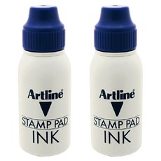 아트라인 스탬프 잉크 ESA-32N 50ml, 검정, 2개입