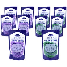 유원 칼라스톤 수조장식 보라 200g x 5p + 초록 200g x 5p, 혼합 색상, 1세트