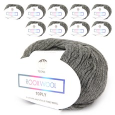룩스울 10PLY 뜨개실 10p, 28 멜란지그레이
