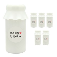 도나앤데코 사랑스러운뚜껑 보틀 화이트 6p + 우리아들맛있게먹어 스티커 6p, 1세트