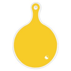 로엠디자인 양면 원형 서빙도마 라임, 플라워자황색, 1개