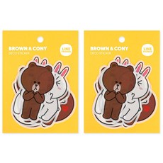 베스틴 라인프렌즈 데코 스티커, 브라운n코니, 2개입