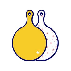 Roem Design藍色版雙面圓形上菜盤 萊姆, 淺粉色牽牛花, 1個