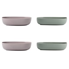 보울보울 레트로라인 오발볼 18cm 라벤더바이올렛 2p + 그린티라떼 2p, 혼합 색상, 4개입