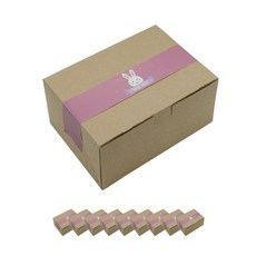 도나앤데코 원터치 도시락상자 크라프트 소 10p + 핸드메이드 방긋토끼띠지 10p, 1세트